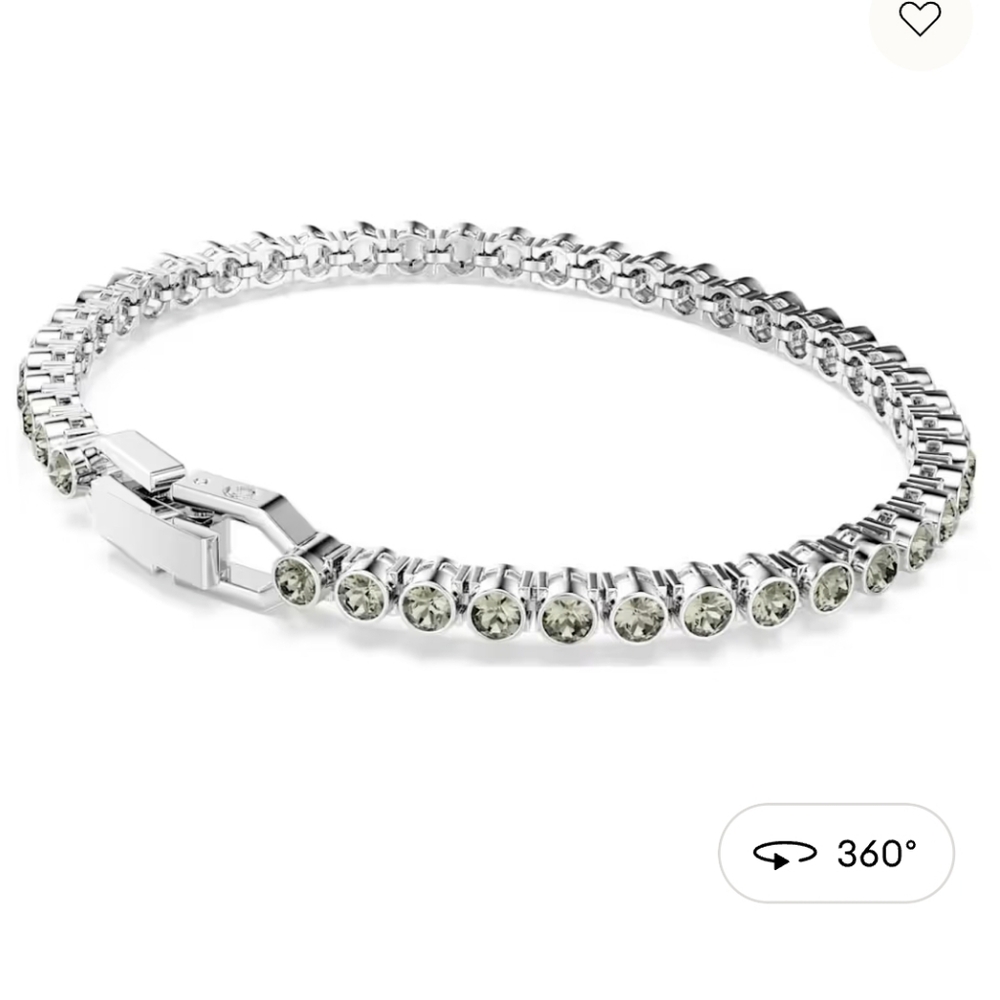 Imber Emily Tennis Bracelet Round Cut, Rhodium Plated-Excellent Condition